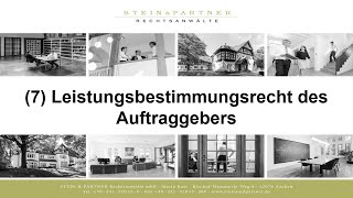 Leistungsbestimmungsrecht des Auftraggebers 7 [upl. by Meesan898]