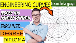 HOW TO DRAW SPIRAL  ENGINEERING CURVES engineeringdrawing [upl. by Hna705]