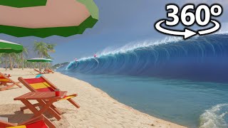 Tsunami At BEACH in 360°  VR  4K [upl. by Agosto309]