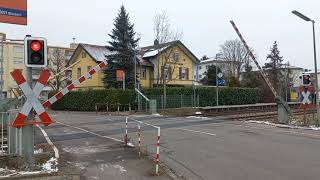 Bahnübergang Herten DE  Railroad Crossing  Bahnübergang [upl. by Akkinahs]