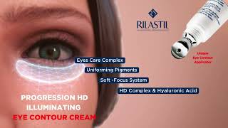 Rilastil Progression HD Illuminating Eye Contour Cream  Reduce Dark Eye Circles amp Puffiness eyes [upl. by Haldi]