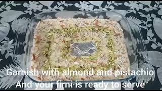 Firni recipe😋tasty and delicious😋 by Rabiis Kitchen [upl. by Ardnayek990]