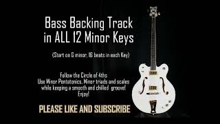 Bass Guitar MINOR Backing Track in ALL 12 Keys [upl. by Sheeran83]