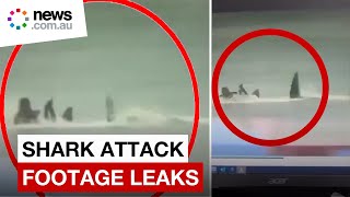 Chilling shark attack video leaks from police station [upl. by Enytnoel]