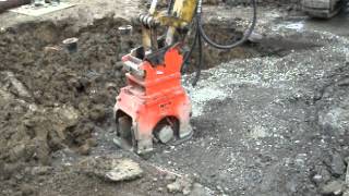 NPK C3D Plate Compactor  Driver on Komatsu  Backfilling amp Compacting After Utility Repair [upl. by Farmelo]