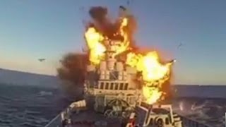 See massive ship explode Hollywood style [upl. by Lothario]