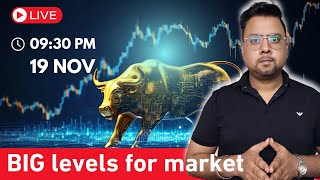 Big Market Levels  19 Nov Nifty banknifty crypto [upl. by Aer284]