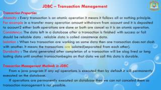 Lesson  18  JDBC  Transaction Management in JDBC [upl. by Venator]