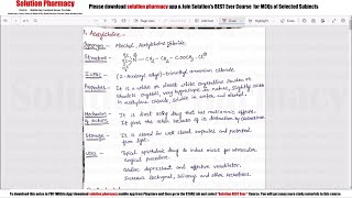 Class 37 Cholinergic Agents Part 01  Cholinergic Reactivators  Medicinal Chemistry 01 [upl. by Harland861]