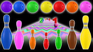 🎳 Learn Alphabet Colors Numbers amp Shapes with Kinetic Sand Bowling Ball Adventure Fun 🌈 Binkie TV [upl. by Inar51]