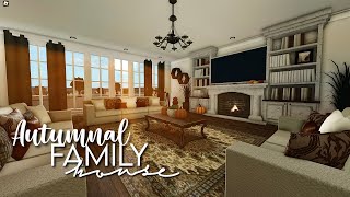 Bloxburg Autumnal Family House 522k  PART 2  No Large Plot  Realistic House Build [upl. by Anenahs]