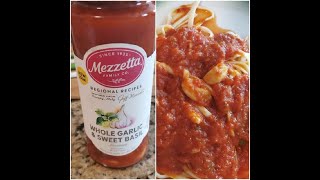 Mezzetta Whole Garlic amp Sweet Basil Marinara Pasta Sauce Over Raos Pasta [upl. by Portugal488]