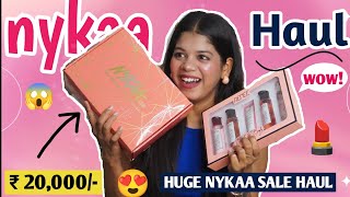 20000 ka Nykaa haul What I shopped in SALE on Nykaa  itna Sara Makeup 😱 [upl. by Chally]