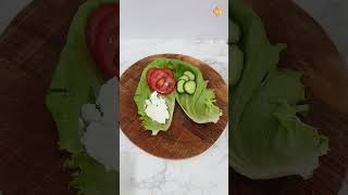 Lettuce wrap Recipe with Cheese Tomatoes Cucumbers amp olives [upl. by Lore]