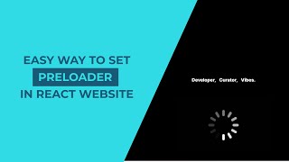 How To Make Website Preloader Using ReactJs  Page Loading Website Loading Animation  react css [upl. by Rech]