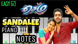 Sandalee Piano Tutorial  Sema  G V Prakash  Tamil Song Keyboard Notes [upl. by Yortal534]