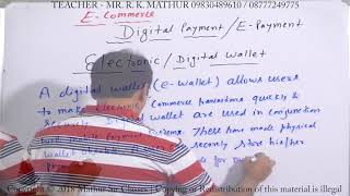 Ewallet  Digital Payment  Ecommerce  Mathur Sir Classes [upl. by Annahgiel]