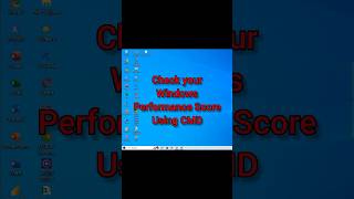 Check your Windows performance score using cmd shorts windows [upl. by Cecilia]