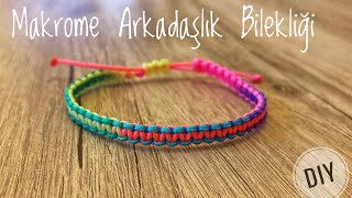 Çok Kolay Makrome Bileklik Yapımı  Arkadaşlık Bilekliği  Friendship Bracelet DIY [upl. by Winser]