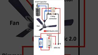 Ceiling Fan Connection diagram  Fan regulator connection  shorts short electronic ceilingfan [upl. by Blakeley]