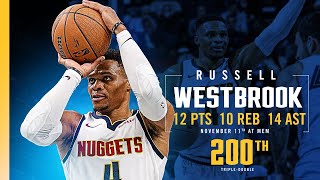 Russell Westbrook Gets 200th TripleDouble vs Grizzles  111924 [upl. by Zarger]