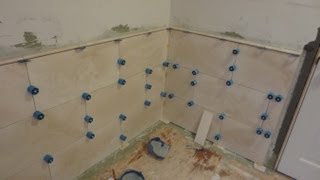 How to install Large Format Travertine tile using Proleveling System [upl. by Gathard]