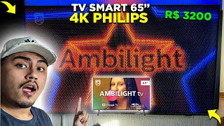 Smart TV Philips Ambilight 65quot 4K  Análise  Review  Google TV [upl. by Trescott]