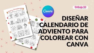 Cómo diseñar un Calendario de Adviento para colorear  Tutorial usando Canva y Creative Fabrica [upl. by Anirt]