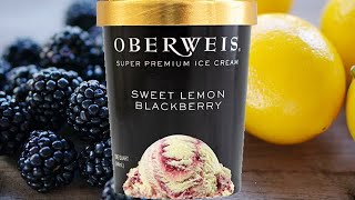 Oberweis Sweet Lemon Blackberry Ice Cream Tasting [upl. by Ashlie]