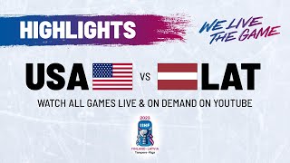 Highlights  USA vs Latvia  2023 IIHFWorlds [upl. by Ned]