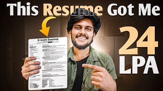 Resume That Got me 24 LPA  Resume Guidance For Freshers  Tips and How to Make Resume [upl. by Linda]