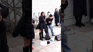 STREET ARTIST YU KAGAWA amp HYOJIN HILARIOUS MOMENT [upl. by Nodnrb]