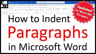 How to Indent Paragraphs in Microsoft Word UPDATED [upl. by Siul]