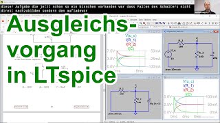 Simulation des Auf amp Entladen eines Kondensators über zwei Widerstände aus Aufgabe 163 in LTspice [upl. by Wilfred996]