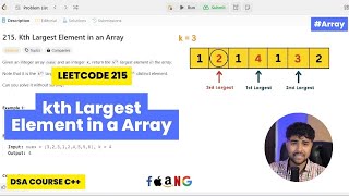 Kth largest Number in a Array  LeetCode 215  Top Placement Question  Easy Solution For Beginners [upl. by Adaran832]