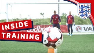 Cutback goalkeeper drill with Hart Heaton Forster and Butland  Inside Training [upl. by Mortimer533]