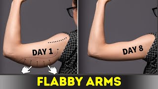 8 DAYS SIMPLE FLABBY ARMS WORKOUT  EVERYONE CAN DO IT [upl. by Ialohcin]