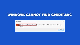 Windows cannot find gpeditmsc  How to Enable the Group Policy Editor in Windows 10 [upl. by Anadal]