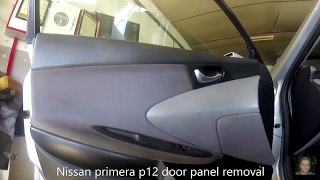 Nissan Primera P12 door panel removal [upl. by Nosnej]