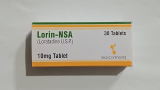 Lorin NSA 10 mg Tablets price  Loratadine 10 mg  Anti Allergy Tablets [upl. by Adnerol348]