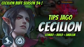 CARA MAIN CECILION BUFF  BUILD amp EMBLEM CECILION TERKUAT 2024   CECILION MID LANE GAMEPLAY [upl. by Adnahsed]