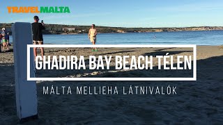 A népszerű Ghadira Bay Beach Télen  Mellieha Málta csodálatos látnivalói [upl. by Shields361]