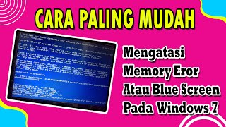 CARA MENGATASI CRASH DUMP MEMORY ATAU BLUE SCREEN PADA WINDOWS 7  how to fix crash dump memory [upl. by Atteuqahs5]