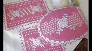 Коврики для ванной связанные крючком Crochet bath mats [upl. by Gayel]