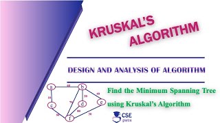 Kruskals Algorithm Example2  Greedy Technique  Lec 42  Design amp Analysis of Algorithm [upl. by Cairns]