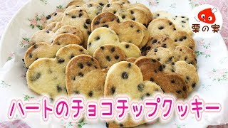 【人気レシピ】さくさくチョコチップクッキーハート型の作り方 [upl. by Aloiv]