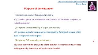 Derivatization in Gas Chromatography Part I [upl. by Marilla]