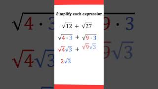 Simplifying Radical Expressions algebra [upl. by Tandy]