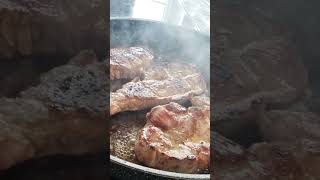 Pork scotch fillet steak views food lovetocookformyfamily enjoy pleasesubscribe [upl. by Refennej823]