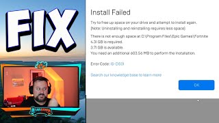 Fortnite Install Failed NOT Enough SPACE  FIX ✔️ Chapter 2 [upl. by Aan]